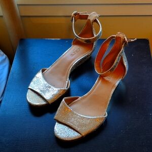 J. Crew gold wedges size 5.5